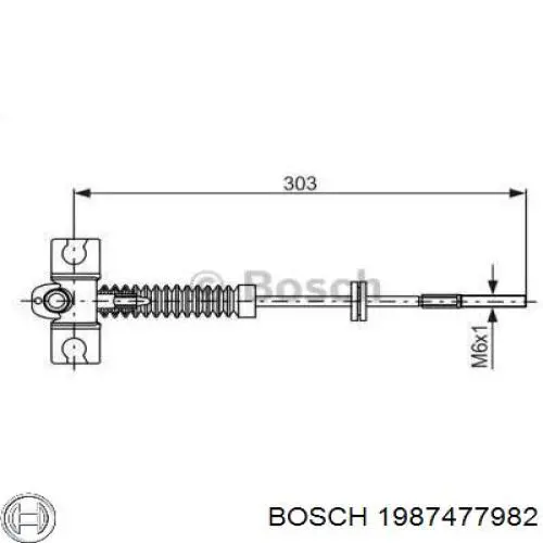 Передний трос ручника 1987477982 Bosch