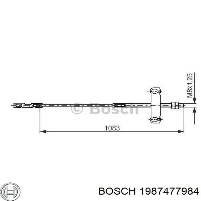 1987477984 Bosch Трос стояночного тормоза передний
