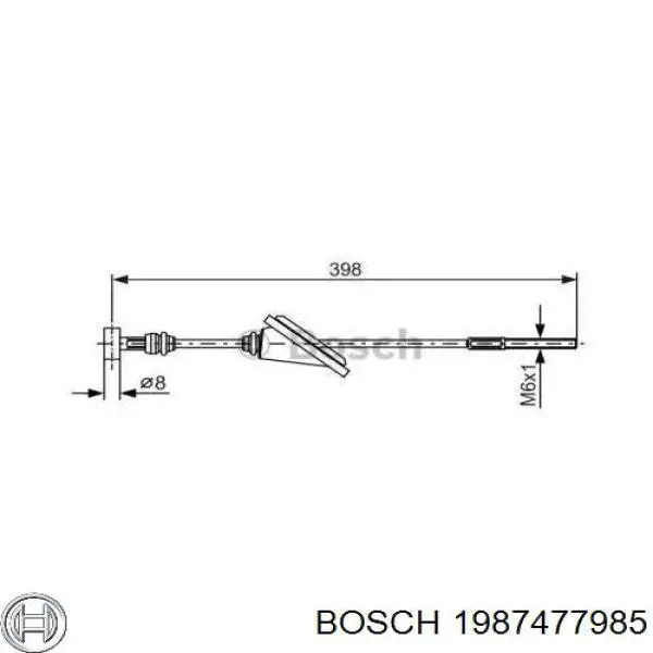Трос ручного тормоза передний Bosch 1987477985 цена, от 6.23 USD