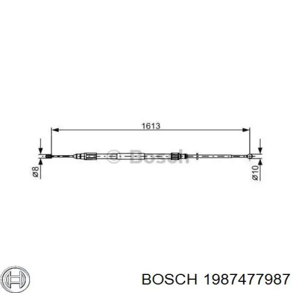 1987477987 Bosch трос ручного тормоза задний левый