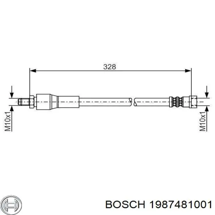 Шланг тормозной задний Bosch 1987481001