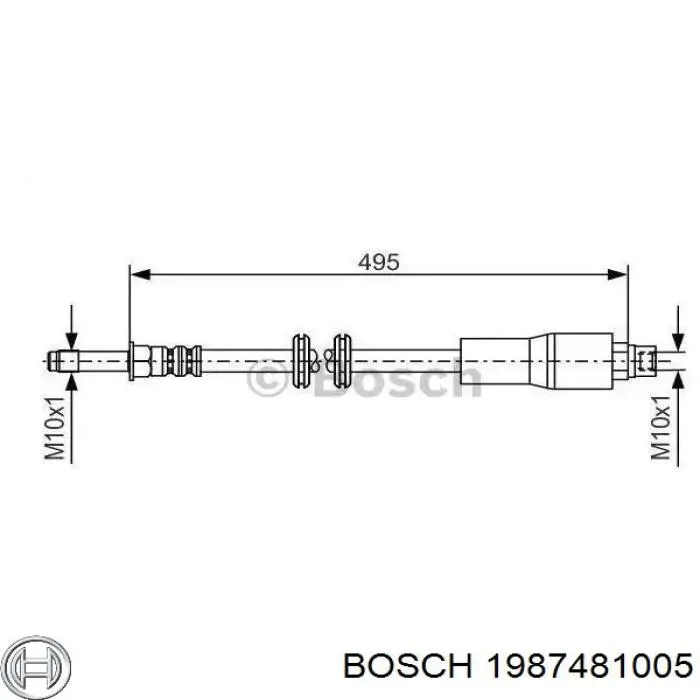 Шланг тормозной передний Bosch 1987481005