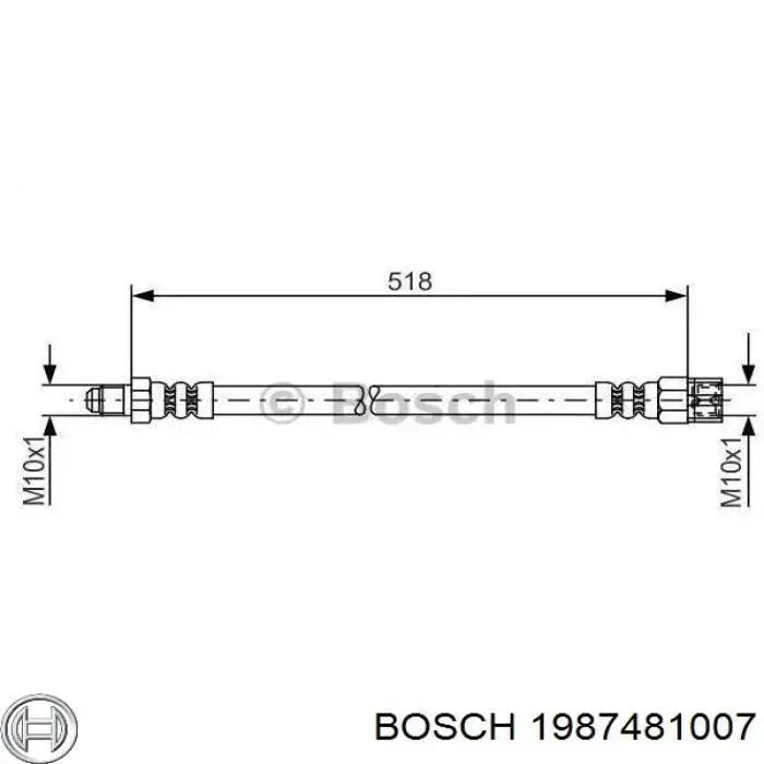 Шланг тормозной задний Bosch 1987481007