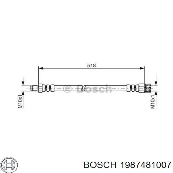 1987481007 Bosch Гибкая тормозная трубка задняя