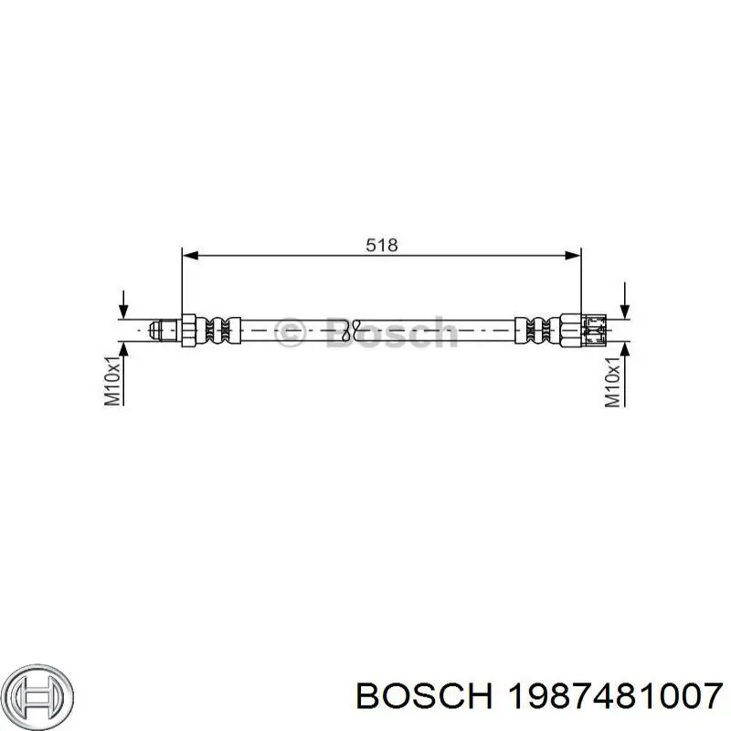 Шланг тормозной задний Bosch 1987481007