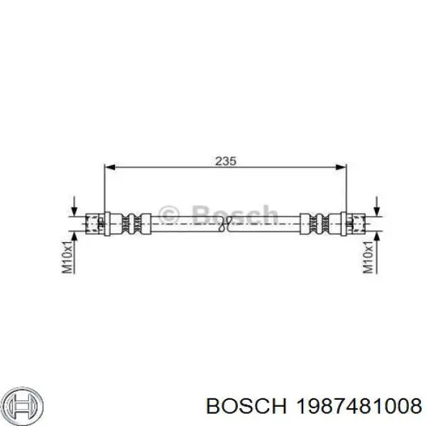 Задний тормозной шланг 1987481008 Bosch