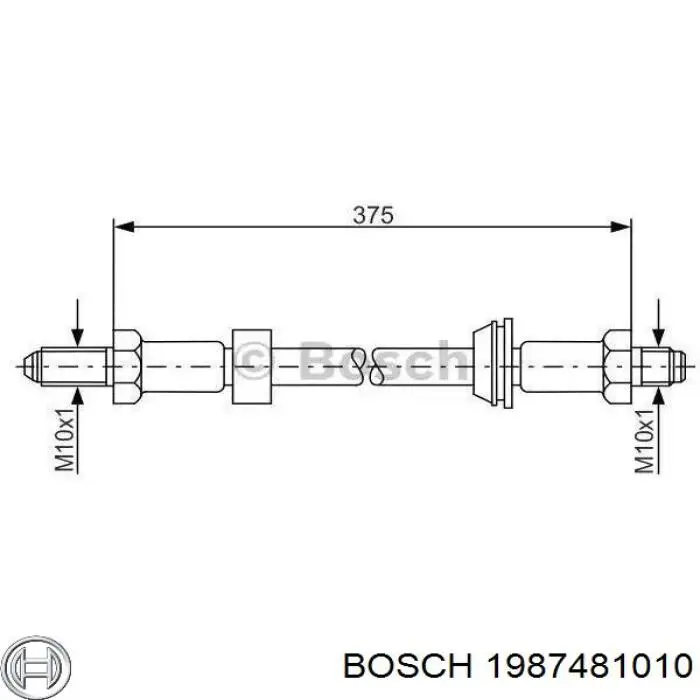 Купить 1987481010 Bosch Шланг тормозной передний