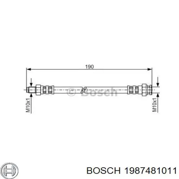 Шланг тормозной передний 1987481011 Bosch