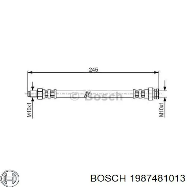 Шланг тормозной передний 1987481013 Bosch