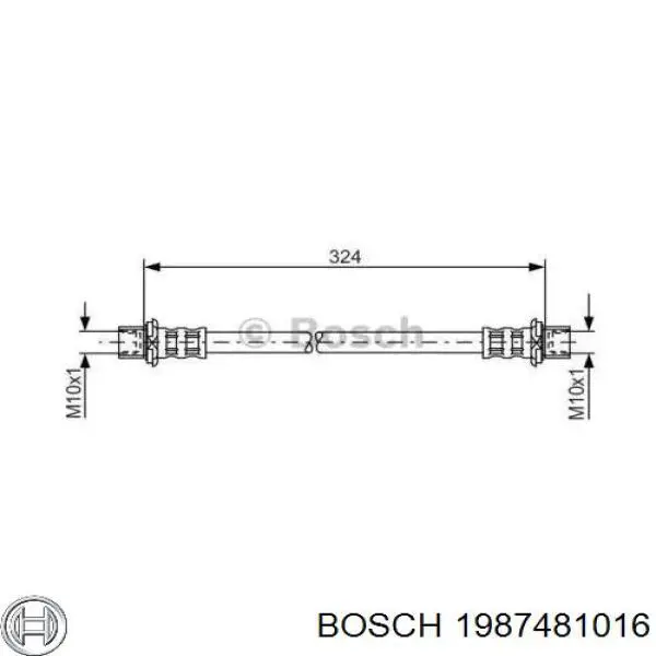 1987481016 Bosch Гибкая тормозная трубка задняя
