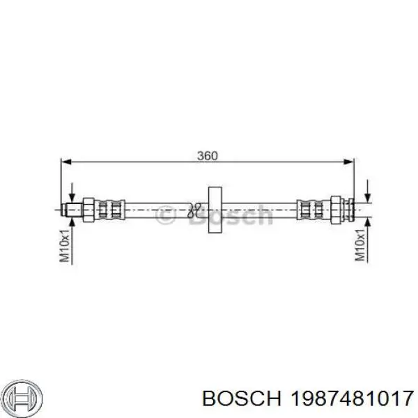 Задний тормозной шланг 1987481017 Bosch