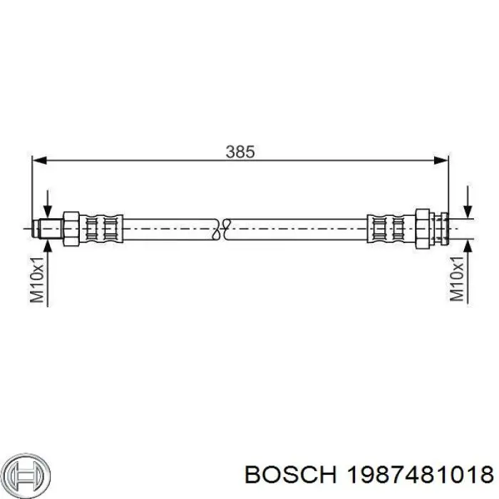 1987481018 Bosch шланг тормозной задний левый