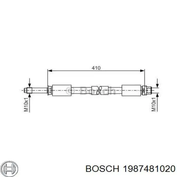 Шланг тормозной передний 1987481020 Bosch