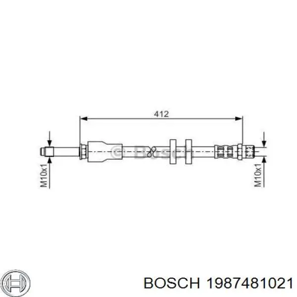 Шланг тормозной передний Bosch 1987481021 цена, от 14.93 USD