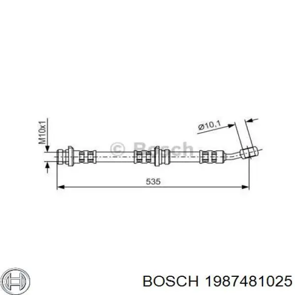 Шланг тормозной передний 1987481025 Bosch