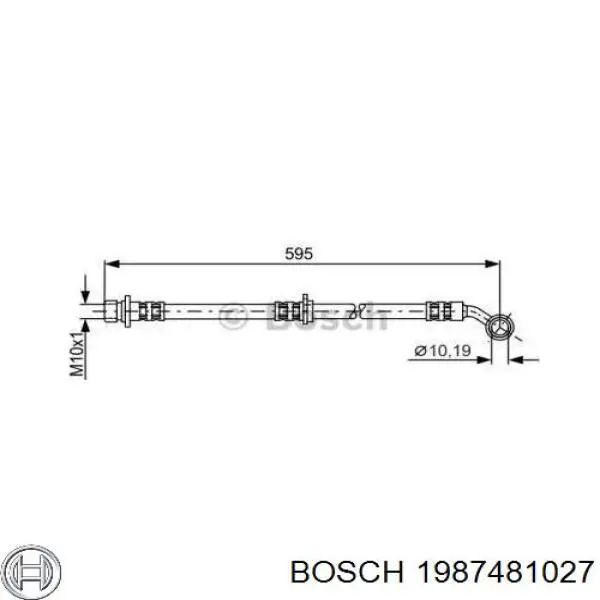 Шланг тормозной передний левый Bosch 1987481027