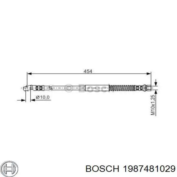 Шланг тормозной передний 1987481029 Bosch