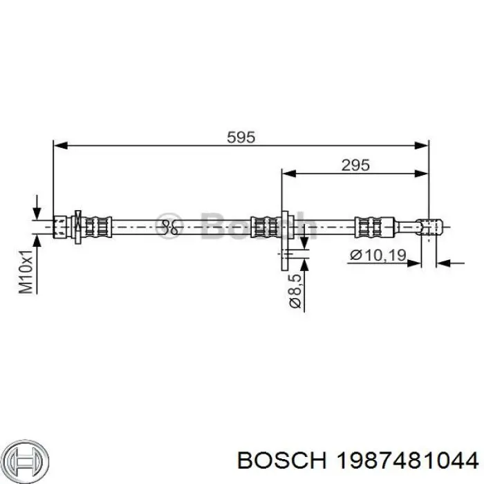 Шланг тормозной передний правый Bosch 1987481044