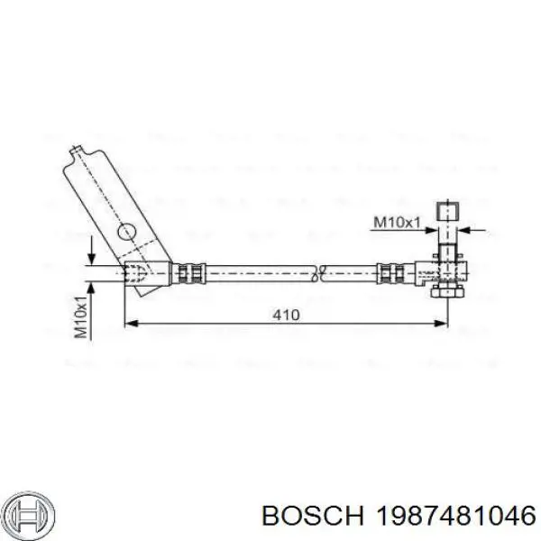 Шланг тормозной передний левый 1987481046 Bosch