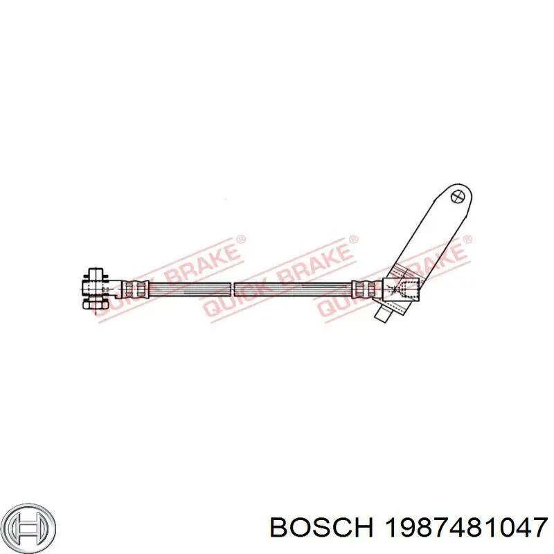 Передний правый тормозной шланг Bosch 1987481047
