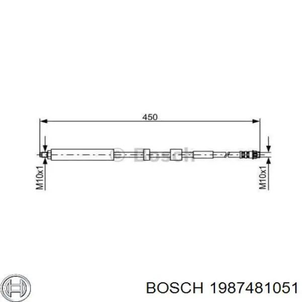 1 987 481 051 Bosch шланг тормозной передний