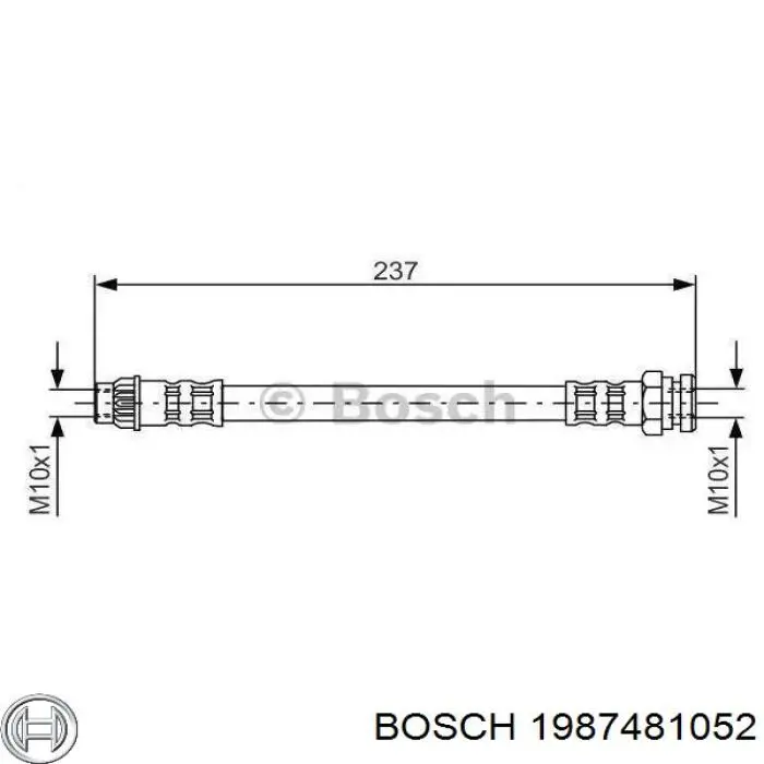 1987481052 Bosch шланг тормозной задний