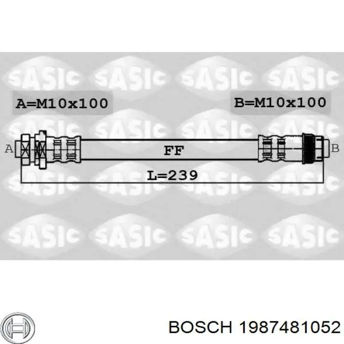 Задний тормозной шланг 1987481052 Bosch