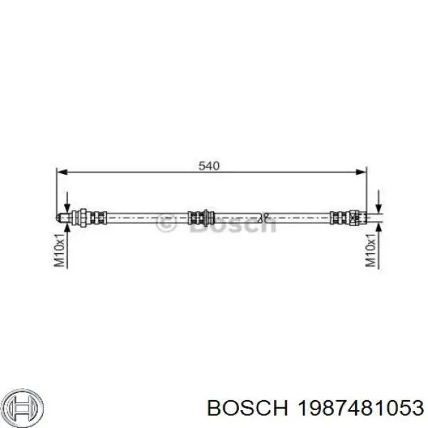 1987481053 Bosch шланг тормозной задний
