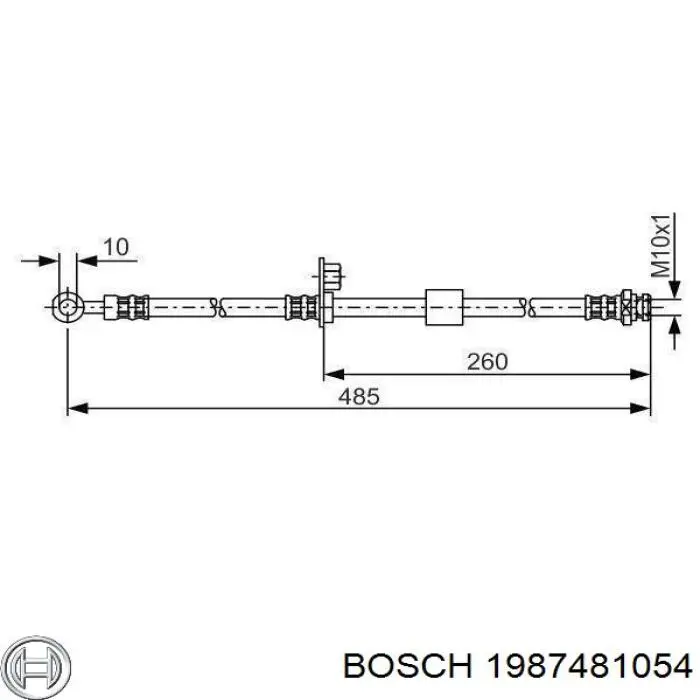 Шланг тормозной передний 1987481054 Bosch