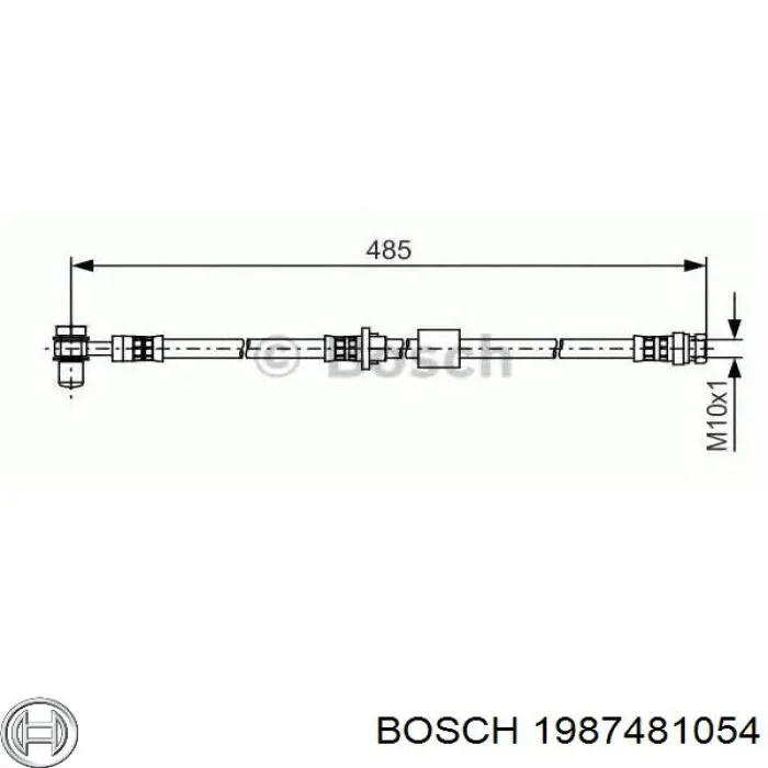 Шланг тормозной передний Bosch 1987481054 цена, от 13.47 USD