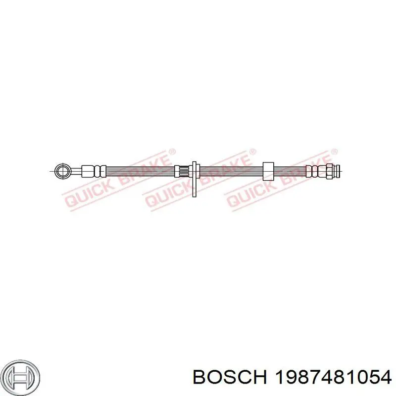 Купить 1987481054 Bosch Шланг тормозной передний