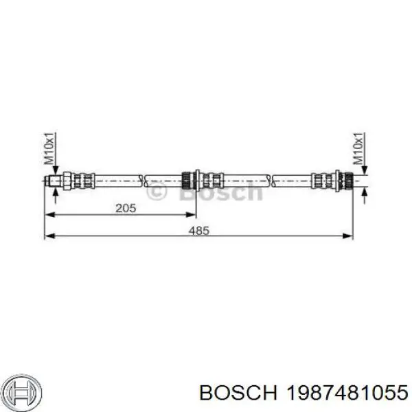 Задний тормозной шланг 1987481055 Bosch