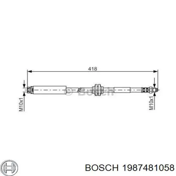 Задний тормозной шланг 1987481058 Bosch