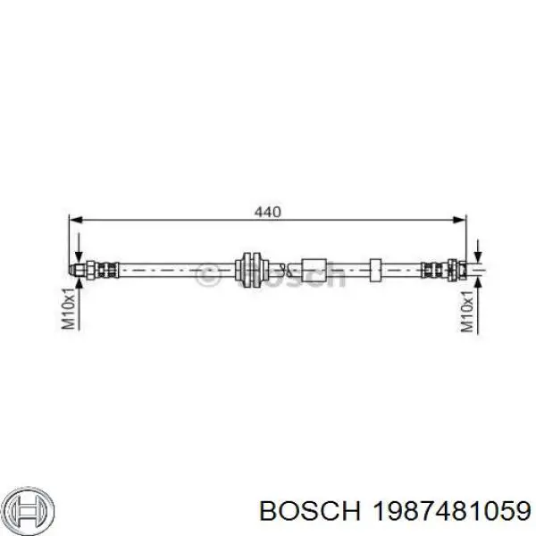 Шланг тормозной передний 1987481059 Bosch