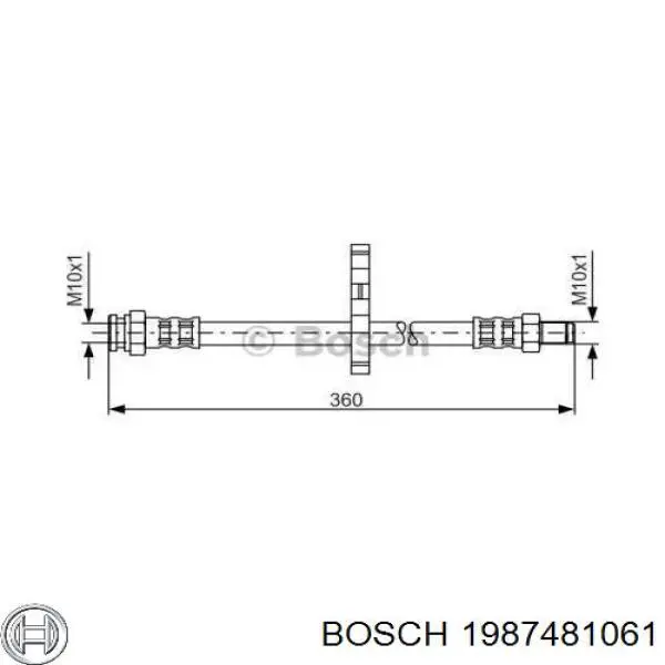 Задний тормозной шланг 1987481061 Bosch