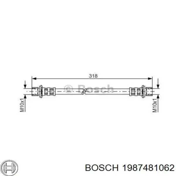 Задний тормозной шланг 1987481062 Bosch