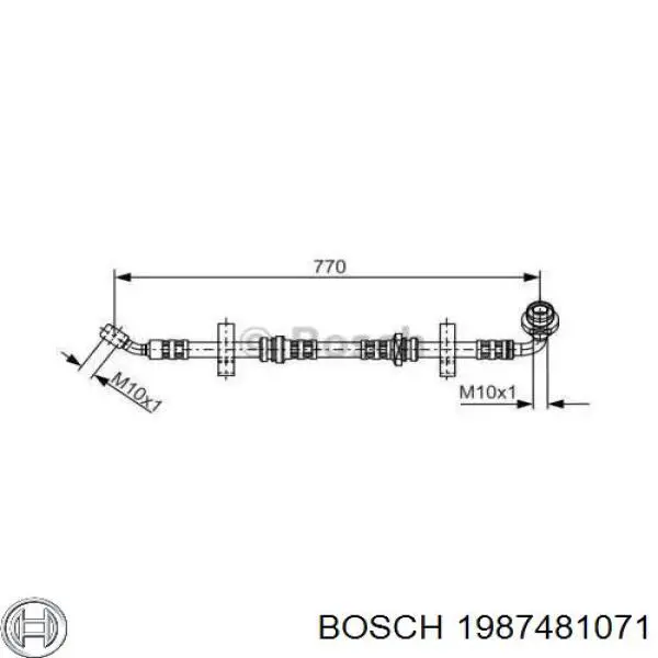 1987481071 Bosch шланг тормозной передний левый