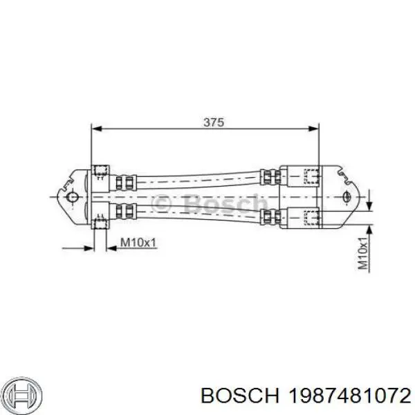 Задний тормозной шланг 1987481072 Bosch