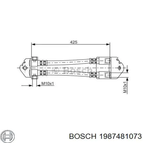 Задний тормозной шланг 1987481073 Bosch