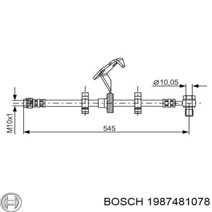 Тормозной шланг Bosch 1987481078 цена, от 28.15 USD