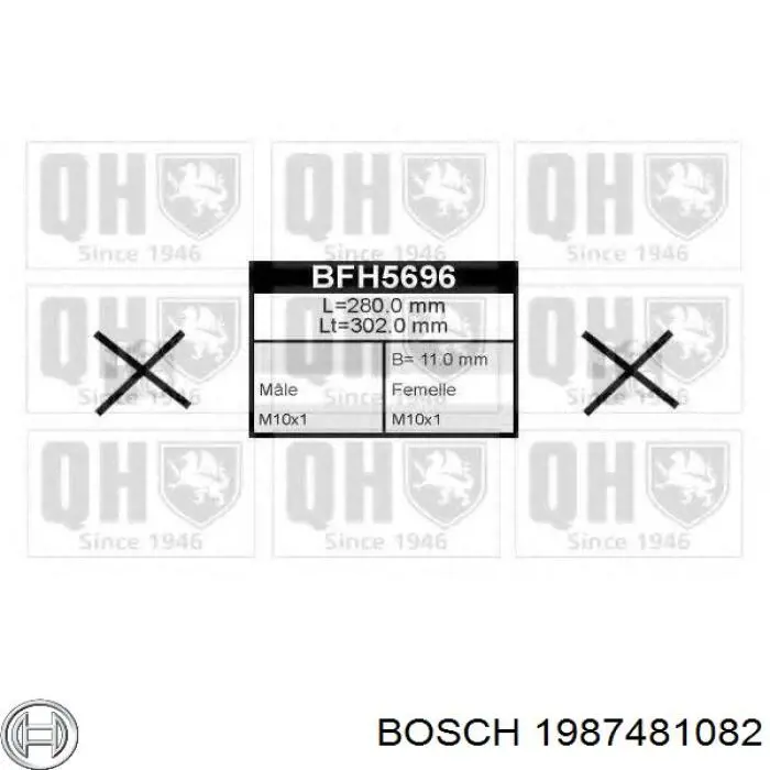 Тормозной шланг задний Bosch 1987481082 цена, от 18.43 USD