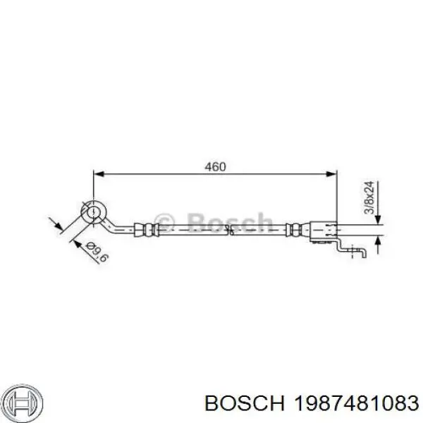 Шланг тормозной передний правый 1987481083 Bosch