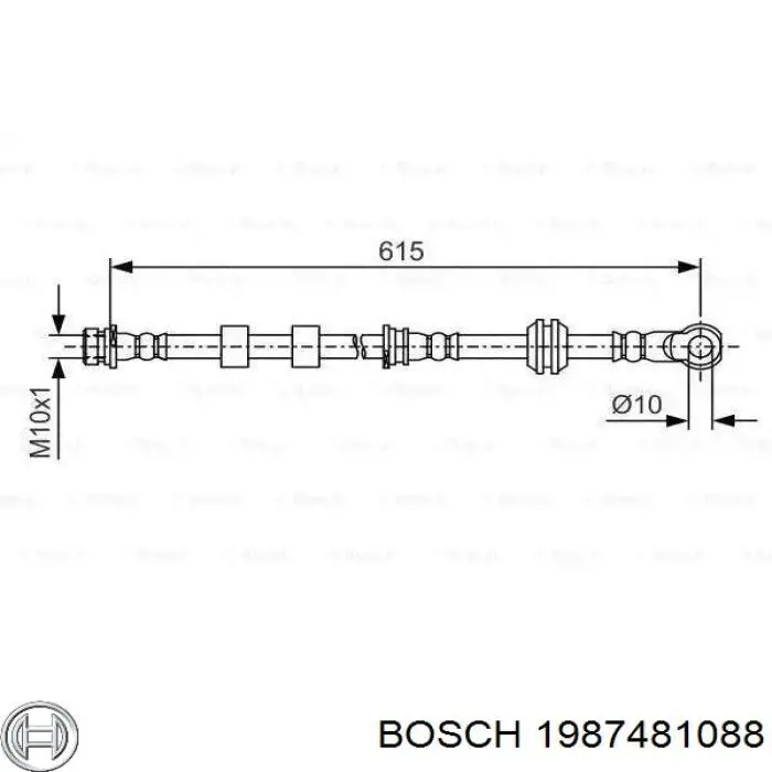 1987481088 Bosch шланг тормозной передний правый