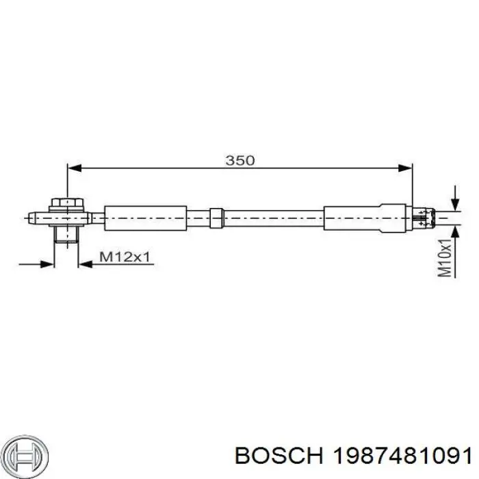 1987481091 Bosch шланг тормозной задний
