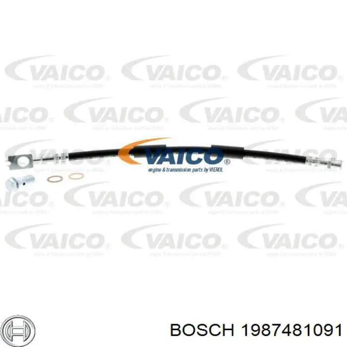 Купить 1987481091 Bosch Задний тормозной шланг