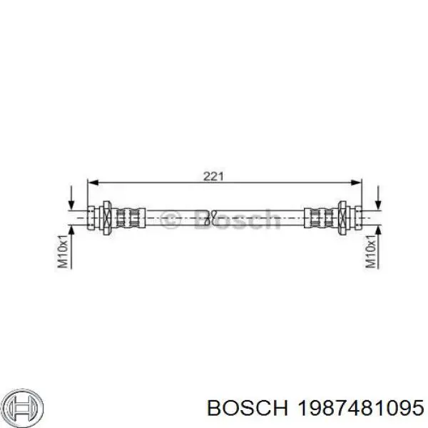 Шланг тормозной передний 1987481095 Bosch