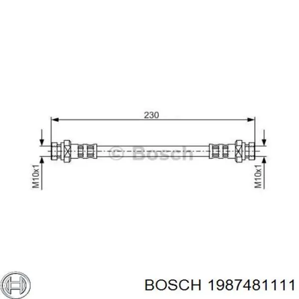 1987481111 Bosch шланг тормозной задний