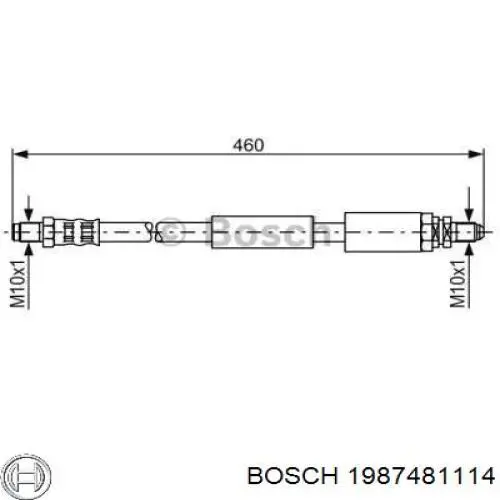 Задний тормозной шланг 1987481114 Bosch