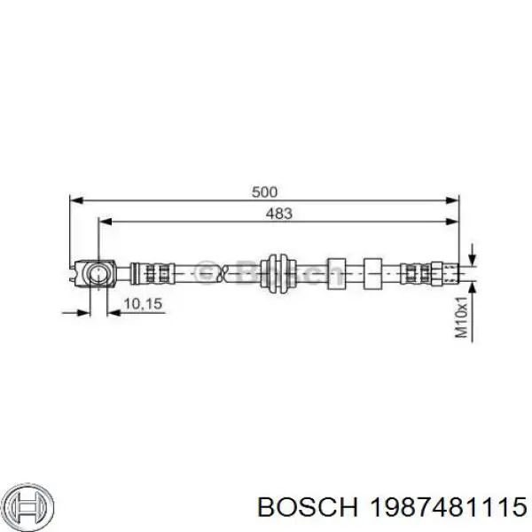 Шланг тормозной передний 1987481115 Bosch