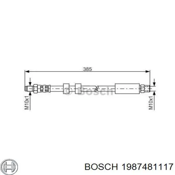 Шланг тормозной передний 1987481117 Bosch